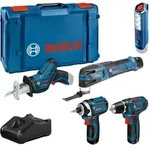 Bosch Combo Kit 5-tlg. 12V: GSR 12V-15/GOP 12V-28/GDR 12V-105/GSA 12V-14/GLI 12V-300