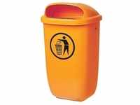 Sulo Abfallbehälter 50l Kunststoff orange H650xB395xT250mm mit Regenhaube