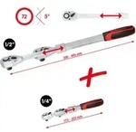 KS Tools 1/4" + 1/2" Teleskop-Umschaltknarren-Satz, 2-tlg