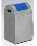 VAR Wertstoffsammelger&auml;t WSG 40 R Korpus silber Einwurfklappe enzianblau 43 l