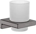 hansgrohe Zahnputzbecher AddStoris m Gl., Wandmont., Met., brush. bla vc
