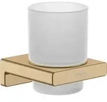 hansgrohe Zahnputzbecher AddStoris m Gl., Wandmont., Metall, brushed bronze