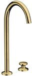 hansgrohe 2-Loch-Waschtischarmatur Sel. 260 Axor One A 165mm, m Pus-Op-Abl, pol. gol