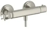hansgrohe Brausethermostat Axor Montreux AP, 1 Verbr., m Kreuz, Edelstahl-Optik