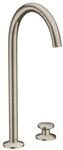 hansgrohe 2-Loch-Waschtischarmatur Sel. 260 Axor One A 165mm, m Pus-Op-Abl, brush.