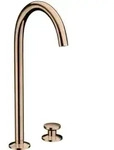 hansgrohe 2-Loch-Waschtischarmatur Sel. 260 Axor One A 165mm, m Pus-Op-Abl, pol. r