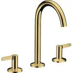 hansgrohe 3-Loch-Waschtischarmatur 170 Axor One A 140mm, m Pus-Op-Abl, m HG, p gol
