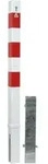 Schake Absperrpfosten Typ 470ZB, herausnehmbar, 70x70mm + Profilzylinder, wei&szlig; / rot