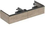 Geberit Doppelwaschtisch-Unterschrank iCon 118,4x24,7x47,6cm, 2 L, nuss/Gr. la. ma