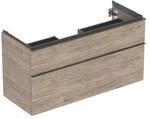 Geberit Waschtischunterschrank iCon 118,4x61,5x47,6cm, 2 L, nuss/Gr. la. ma