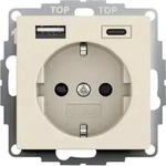 Gira Steckdose USB 16A 250V Cremewei&szlig; 2fach Typ A/C
