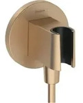 hansgrohe Wandanschluss Fixfit S rund, mit Brausehalter, brushed bronze