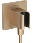 hansgrohe Wandanschluss Fixfit E eckig, mit Brausehalter, brushed bronze