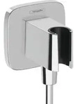 hansgrohe Wandanschluss Fixfit Q softsquare, mit Brausehalter, chrom