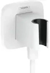 hansgrohe Wandanschluss Fixfit Q softsquare, mit Brausehalter, mattwei&szlig;