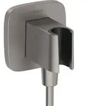 hansgrohe Wandanschluss Fixfit Q softsqua, m Brauseha., brush. bla chrome
