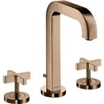 hansgrohe 3-Loch-Waschtischarmatur 170 Axor Citterio m A 140mm, Kreuz, ZugstAblGar,