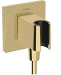 hansgrohe Wandanschluss Fixfit E eck., m Brauseha., polished gold optic