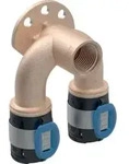Geberit Doppelanschlusswinkel FlowFit d= 20mmxRp 1/2x25mm, 52mm, 90Grad