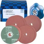 PFERD TOOLS COMBICLICK-Fiberscheiben-Set Korund &Oslash;125mm A36, 60, 80, 120 mit