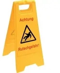 Sprintus Warnschild Achtung Rutschgefahr Schriftzug 300mm 570mm gelb/schwarz/rot