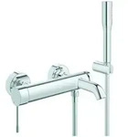 Grohe Wannen-Einhebelmischer Essence chrom, Wandmontage, mit Brausegarnitur