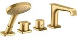 hansgrohe Fertigset Axor Citterio E 4-L-BW-Rand-Arm., m Thermostat, brush. brass
