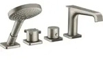 hansgrohe Fertigset Axor Citterio E 4-L-BW-Rand-Arm, m Thermostat, Edelstahl-Optik