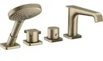 hansgrohe Fertigset Axor Citterio E 4-L-BW-Rand-Arm., m Thermostat, brush. ni.