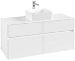 V&B Waschtischunterschrank Collaro 120x54,8x50cm, WT mittig, White Matt