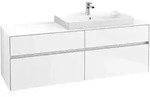 V&B Waschtischunterschrank Collaro 160x54,8x50cm, WT rechts, glossy white