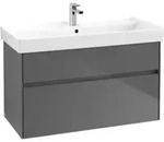 V&B Waschtischunterschrank Collaro 95,4x54,6x44,4cm, WT mittig, glossy grey