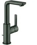 Grohe Waschtisch-Einhebelmischer Lineare 1/2", L, Abl.garn, hd graphite geb&uuml;rstet