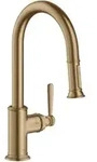 hansgrohe Sp&uuml;ltisch-Einhebelmischer 180 Axor Montreux mit Ausziehbrause, brushed