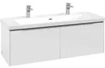 V&B Waschtischunterschrank Subway 3.0 127,2x42,9x47,8cm, o LE/Gr Alu gl, P wh.