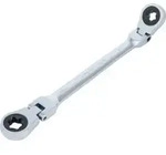 BGS Doppel-Ratschen-Ringschl&uuml;ssel, abwinkelbar, mit E-Profil Ringk&ouml;pfen, SW E14 x
