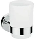 hansgrohe Zahnputzbecher Logis Universal Wandmont., Glaseins. Mattglas, Met., chr