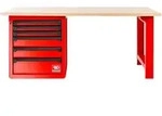 Facom RWS Werkbank 2m + Holzplatte, rot