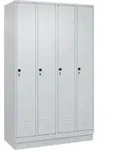 C+P Spind Classic PLUS, Sockel, 4 Abteile, 1950x1200x500mm, 7035/7035 Verschluss