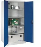 C+P Werkzeugschrank XXLmit Dreht&uuml;ren, innen 4 B&ouml;den, H1950xB930xT800mm Front