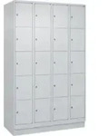 C+P Schlie&szlig;fachschrank Classic PLUS, Sockel, 4 Abteile, 1950x1200x500mm, 7035/70