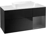 V&B Waschtischunterschrank Wandbeleuchtung Finion 120x60 cm, Reg re Anthrac. m, bla m