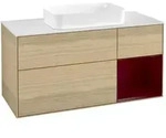 V&B Waschtischunterschrank Wandbeleuchtung Finion 120x60 cm, Reg rechts Peony, Oak
