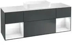 V&B Waschtischunterschrank Abdeckplatte wh. m Finion 160x60cm, Reg glo wh. Lac, md