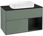 V&B Waschtischunterschrank Abdeckplatte bla m Finion 100x60,3cm, Reg re bla m Lac,