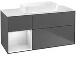 V&B Waschtischunterschrank Wandbeleuchtung Finion 120x60 cm, Reg re wh. m Lac,