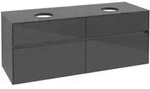 V&B Waschtischunterschrank Collaro 140x54,8x50cm, f 2 WT, Glossy Grey