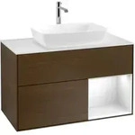 V&B Waschtischunterschrank Wandbeleuchtung Finion 100, Pl wh. m, Reg glo wh. Lac, wal