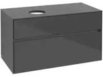 V&B Waschtischunterschrank Collaro 100x54,8x50cm, WT links, Glossy Grey