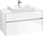 V&B Waschtischunterschrank Collaro 100x54,8x50cm, WT mittig, white matt